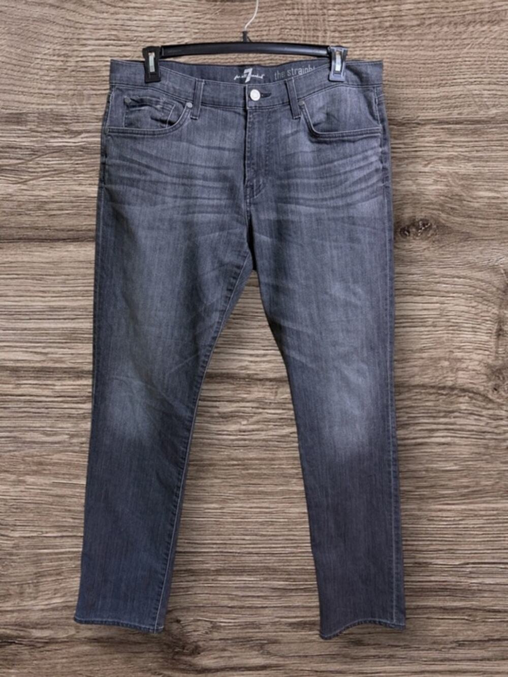 7FAM The Straight black gray jeans. Size 36
